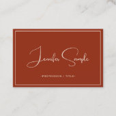 Elegant Professional Script Terracotta Euro Size 名刺 (正面)