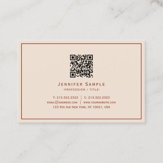 Elegant Professional Script Terracotta Euro Size 名刺 (裏面)