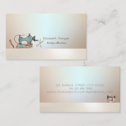 Elegant Professional Sewing Machine Scissors 名刺 (正面/裏面)