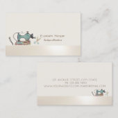 Elegant Professional Sewing Machine Scissors Cream 名刺 (正面/裏面)