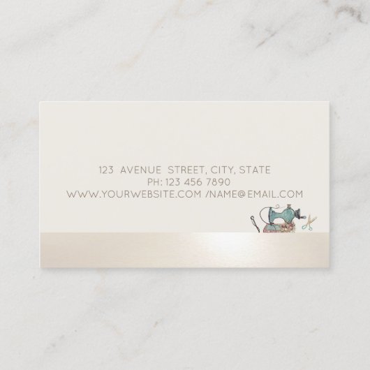 Elegant Professional Sewing Machine Scissors Cream 名刺 (裏面)