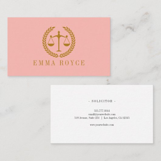 Elegant Professional Simple Minimalist Lawyer  名刺 (正面/裏面)