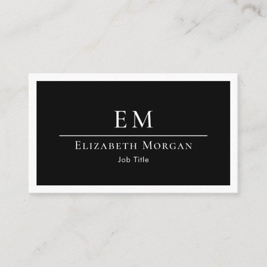 Elegant Professional Simple Monogram Minimalist 名刺 (正面)