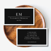 Elegant Professional Simple Monogram Minimalist 名刺