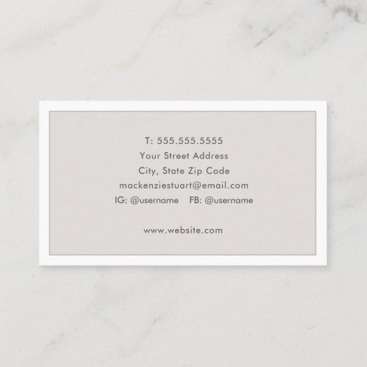 Elegant Professional Simple Monogram Minimalist 名刺 (裏面)