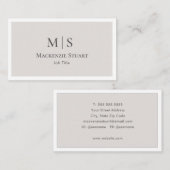 Elegant Professional Simple Monogram Minimalist 名刺 (正面/裏面)