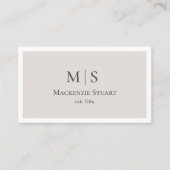 Elegant Professional Simple Monogram Minimalist 名刺 (正面)