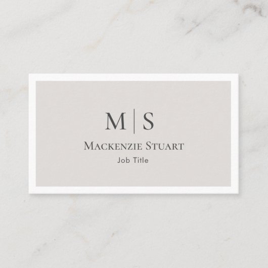 Elegant Professional Simple Monogram Minimalist 名刺 (正面)