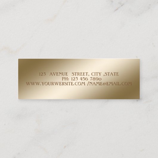 Elegant Professional Stylish Floral Key スキニー名刺 (裏面)