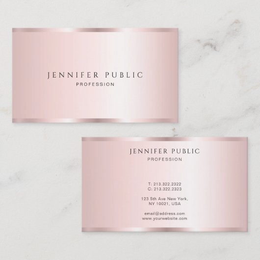 Elegant Professional Template Luxury Rose Gold 名刺 (正面/裏面)