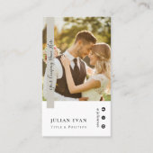 Elegant Profile Photo Sage Green Photographer 名刺 (正面)