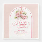 Elegant Prosecco and Petals Gold Accent Napkins (正面)