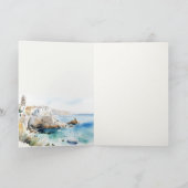 Elegant Puglia Italy Watercolor Landscape Wedding サンキューカード (内部)