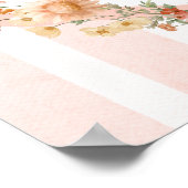 Elegant Pumpkin Fall Floral Baby Shower Welcome ポスター (角)