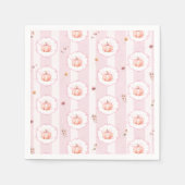 Elegant Pumpkin Fall Floral Girl Baby Shower スタンダードカクテルナプキン (正面)