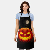 Elegant Pumpkin Halloween Apron エプロン (着用した状態)