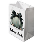 Elegant Pumpkin Halloween Party Design ミディアムペーパーバッグ (裏面アングル)