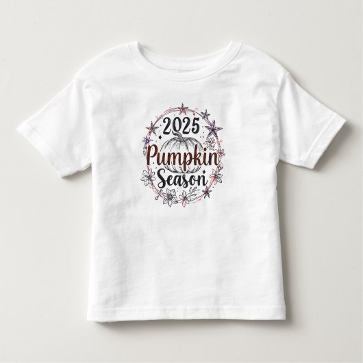 Elegant Pumpkin Season 2025 – Autumn Fall Design トドラーTシャツ (正面)