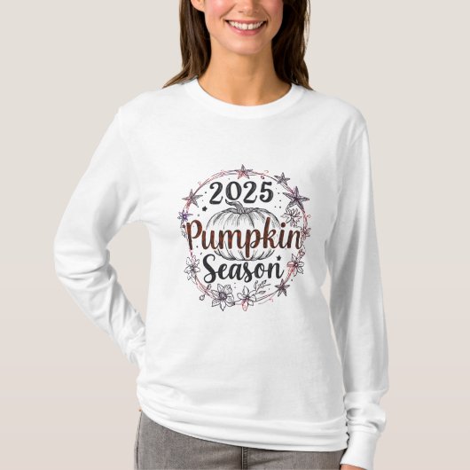 Elegant Pumpkin Season 2025 – Autumn Fall Design Tシャツ (正面)