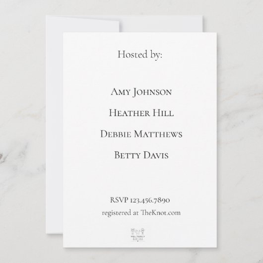 Elegant Pumpkin Theme Bridal Shower 招待状 (裏面)