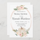 Elegant Pumpkin Theme Bridal Shower 招待状 (正面/裏面)