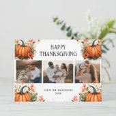 Elegant Pumpkins Photo Happy Thanksgiving Card シーズンカード (スタンド正面)