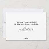 Elegant Pumpkins Photo Happy Thanksgiving Card シーズンカード (裏面)