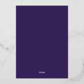 Elegant Purple 50th Birthday Foil Thank You Card 箔招待状 (裏面)