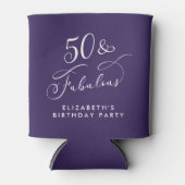 Elegant Purple 50th Birthday Party 缶クーラー (正面)