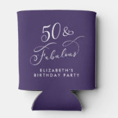 Elegant Purple 50th Birthday Party 缶クーラー (裏面)