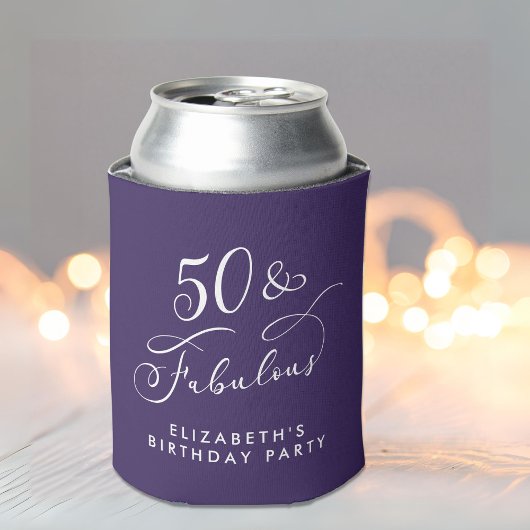 Elegant Purple 50th Birthday Party 缶クーラー