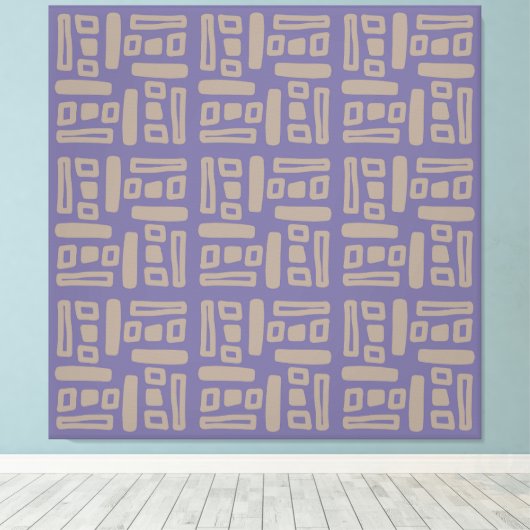 Elegant Purple  Abstract Pattern キャンバスプリント (インサイチュ (ウッドフロア))