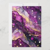 Elegant Purple Agate Black Glitter Wedding 招待状 (裏面)