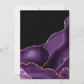 Elegant Purple Agate & Gold Wedding 招待状 (裏面)