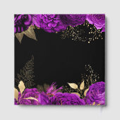 Elegant Purple and Gold Flowers Birthday Party ゲストブック (裏面)