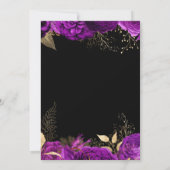 Elegant Purple and Gold Flowers Birthday Party サンキューカード (裏面)