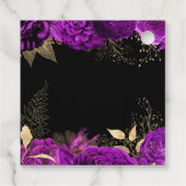 Elegant Purple and Gold Flowers Birthday Party フェイバータグ (裏面)