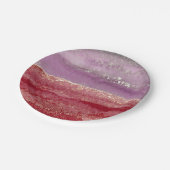 Elegant purple and gold glitter ペーパープレート (アングル)