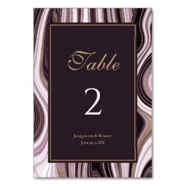 Elegant Purple and Gold Marble Wedding  テーブルナンバー