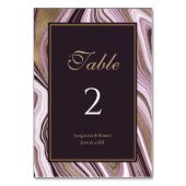Elegant Purple and Gold Marble Wedding  テーブルナンバー (裏面)