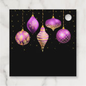 Elegant Purple and Gold Ornament Christmas フェイバータグ (裏面)