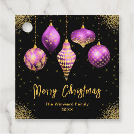 Elegant Purple and Gold Ornament Christmas フェイバータグ