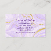 Elegant Purple and Gold Swirl Hair Salon 名刺 (裏面)