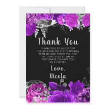 Elegant Purple and Silver Flowers Birthday Party 