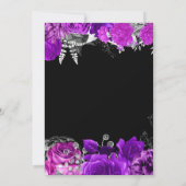 Elegant Purple and Silver Flowers Birthday Party  サンキューカード (裏面)