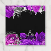 Elegant Purple and Silver Flowers Birthday Party  フェイバータグ (裏面)