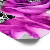 Elegant Purple and Silver Flowers Birthday Party  ポスター (角)