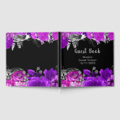 Elegant Purple and Silver Flowers Sweet Sixteen ゲストブック (全面)