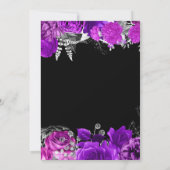 Elegant Purple and Silver Flowers Sweet Sixteen サンキューカード (裏面)