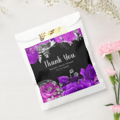 Elegant Purple and Silver Flowers Sweet Sixteen フェイバーバッグ (封をした状態)